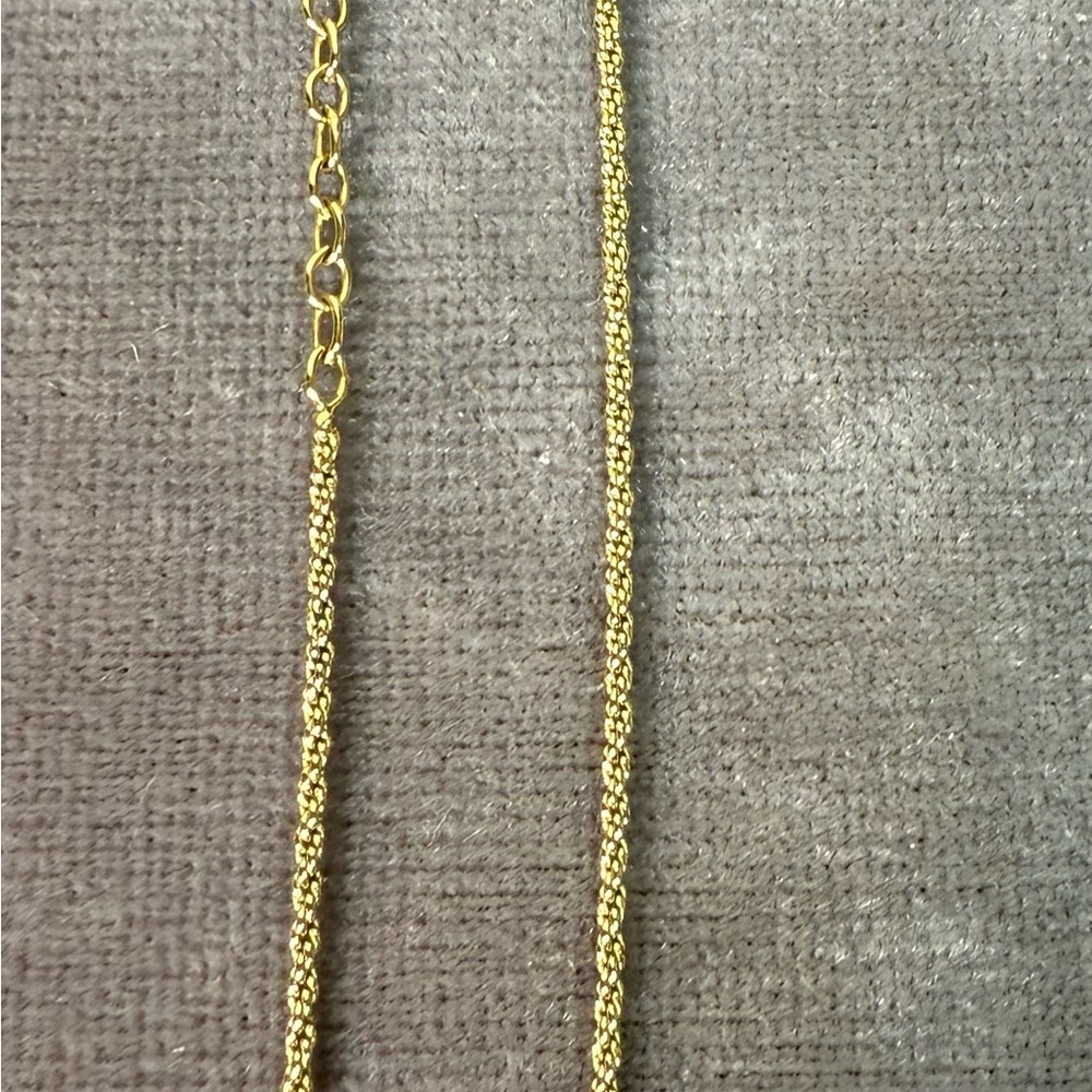 Christian Dior Necklace CD Logo Rhinestone Gold W15xH20mm Square Motif Black - Picture 10 of 11